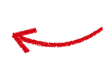 Thin left red crayon arrow element design