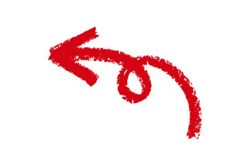 Curled drawn chalk red arrow element design