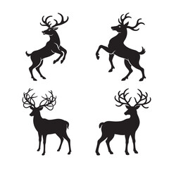 silhouette of deer set