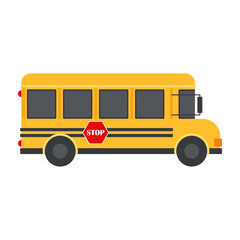 Various Yellow School Buses. Flat Illustration