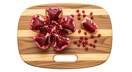 Isolated Pomegranate on Cutting Board