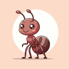Cute Ant Standing Vector Icon Illustration. Animal Nature Icon Concept Isolated Premium Vector. Flat Cartoon Style