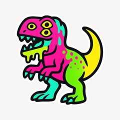 Fototapeta premium Colorful cartoon dinosaur illustration.