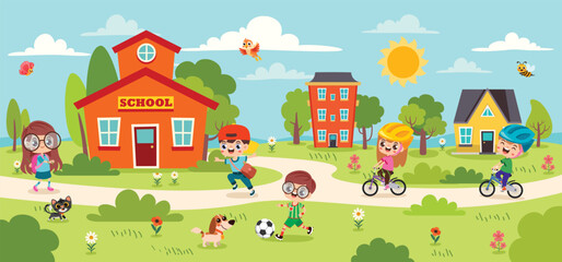 Education Clip Art With Cartoon Kids