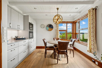 Modern luxury kitchen interior in minimal scandinavian style