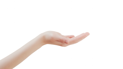 A hand is shown in a white background, with the fingers spread out