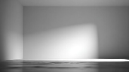 Empty room with light reflections