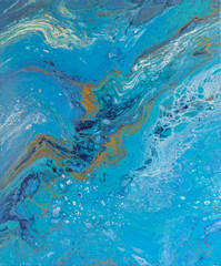 Vibrant Oceanic Flow of Abstract Blue