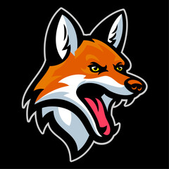 Angry Fox Mascot Sports Design