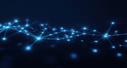 Fototapeta premium Abstract Network Connections with Glowing Blue Lights