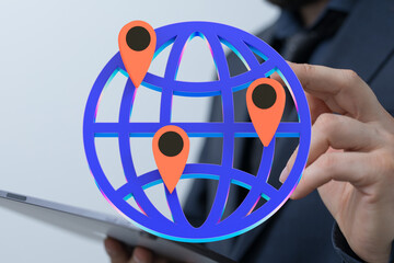 International network, global reach, worldwide business, locations, map, connections, global...