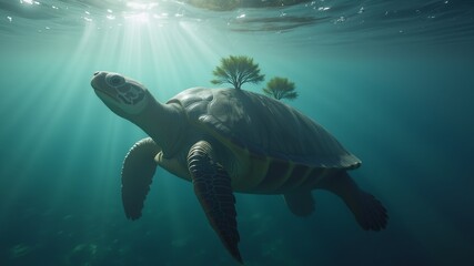 Obraz premium Cosmic Turtle Island