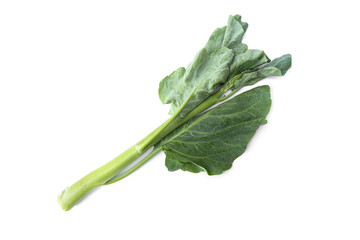 Chinese kale vegetable with plump stems from fresh market isolated on white background.