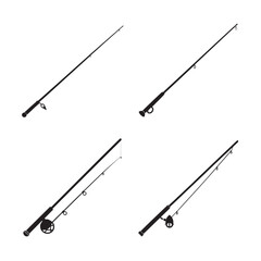  fishing rod with reel silhouette set bundle