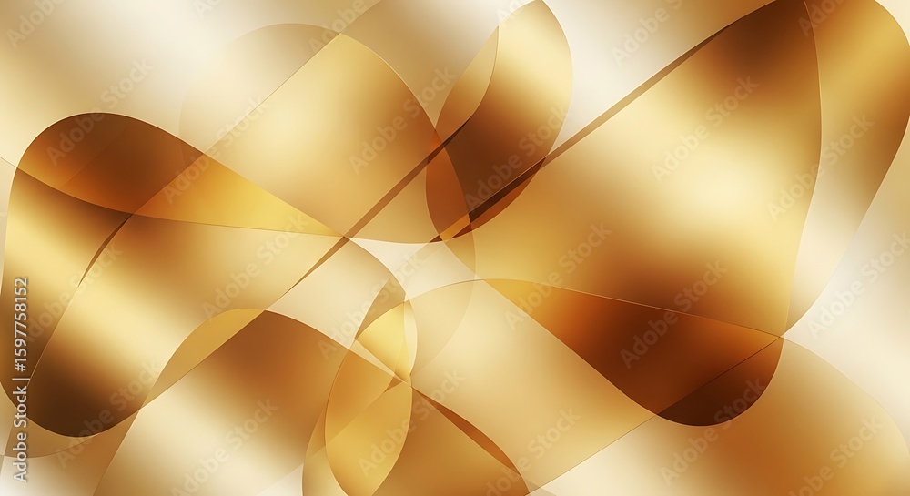 Poster elegant golden abstract background with flowing curves and subtle light effects creating a