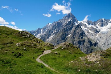 hiking trail in the alps