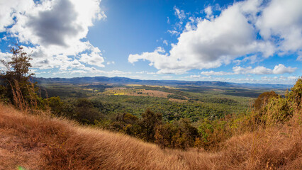 Beautiful Savannah Landscape With Mountain in Center of Brazil. At Chapada dos Veadeiros.