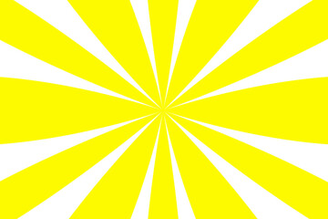 Vibrant yellow and black sunburst pattern with radial rays emanating from a central point isolated on transparent background