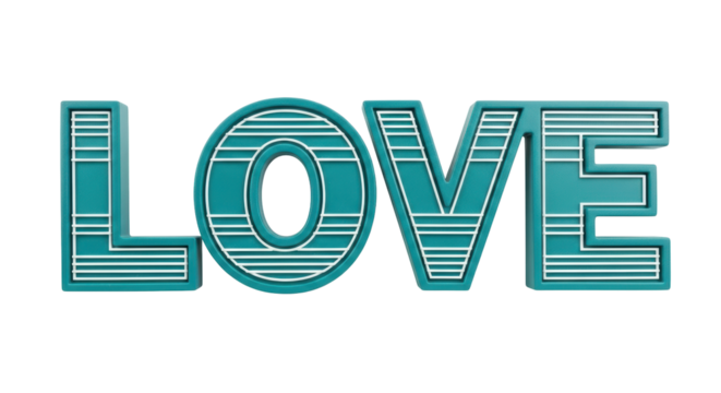 Isolated 'LOVE' Word Art