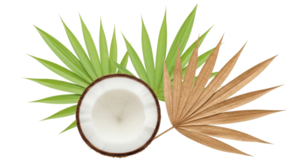 Isolated Coconut and Palm Leaves
