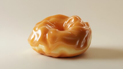 Chocolate glazed donut with colorful sprinkles floating on white background, no shadows, isolated cut-out