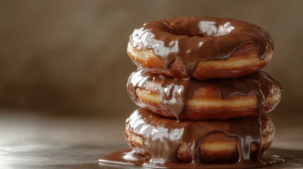 Chocolate glazed donut with colorful sprinkles floating on white background, no shadows, isolated cut-out