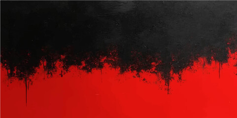 Red paint and ink splat textured grunge background with vintage dark design pattern