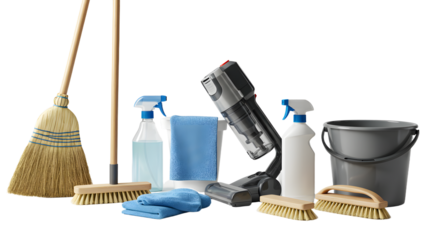 Cleaning Supplies and Tools Set for Household Cleaning and Organization