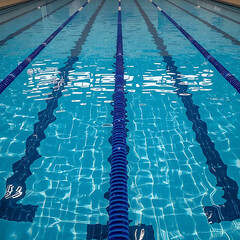 Obraz premium The text provides a close-up of Olympic Pool Lanes for Indoor Competition.