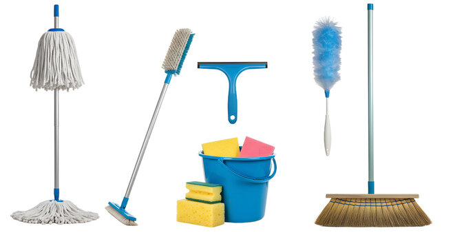 Essential Cleaning Tools Set: Mop, Broom, Sponges, and Bucket for Home Cleaning