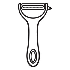 silhouette image of a peeler with a transparent background