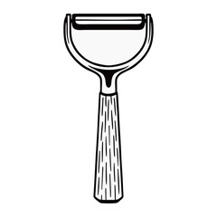 silhouette image of a peeler with a transparent background
