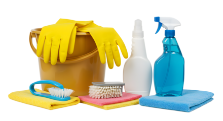 Cleaning Supplies Set with Gloves, Brush, and Spray Bottles for Household Cleaning
