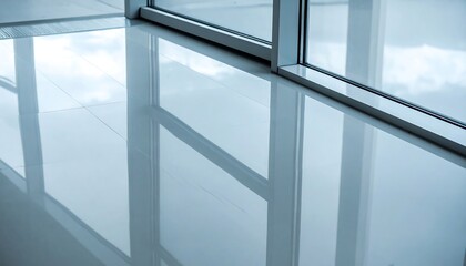 Abstract Reflection of Window Frame on Polished Floor