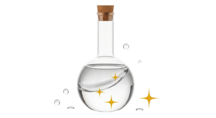 Isolated Glass Bottle with Liquid