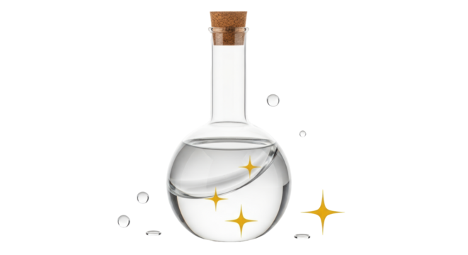 Isolated Glass Bottle with Liquid