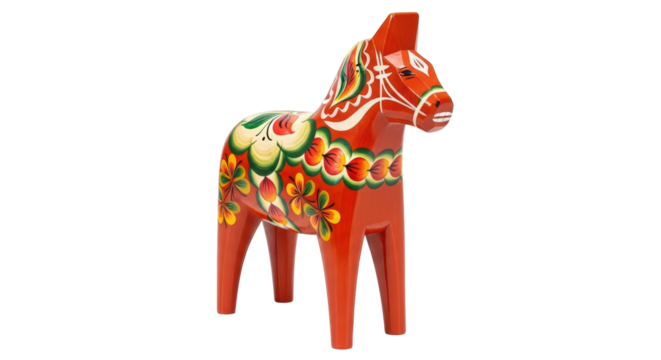 Isolated Swedish Dala Horse