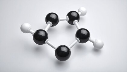 Molecular structure, black and white spheres