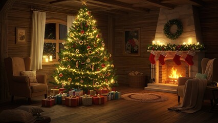 Christmas Background Illustration for Holiday Decor	
