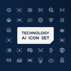 Ai Technology Icon Set