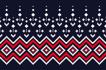Fabric Pixel Art Seamless Geometric Pattern