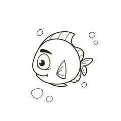 Coloring Book Goldfish in Black and White