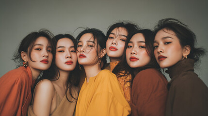 Obraz premium captivating portrait showcasing matching models perfectly embodying range of emotions that resonate deeply
