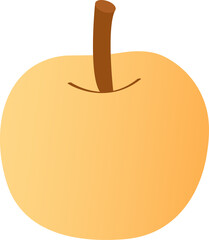 Cute Korean Pear Illustration for Chuseok & Traditional Festivals