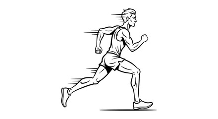 Illustration of a runner in motion for sports and fitness content and graphic design projects use image