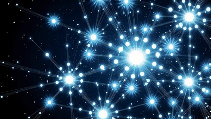Advanced AI neural network visualization with glowing interconnected nodes and flowing data streams in dark tech environment