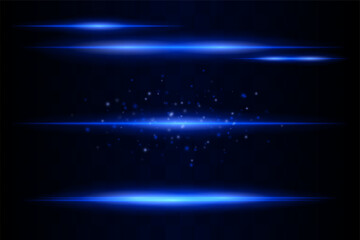 Shining set. Bright glowing beams combined with floating light particles. Central cluster highlights energy dispersion and soft motion on transparent background.