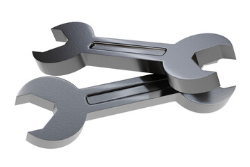 3d Wrench tool equipment icon. Realistic metallic mechanic tool concept. Building tools spanner wrench isolated on white transparent background. Minimal cartoon cute smooth. Spanner tool. 3d render.
