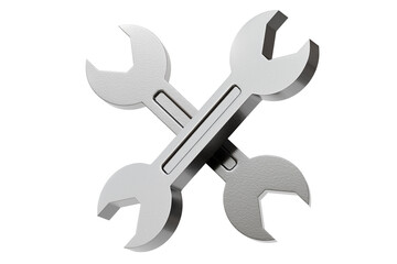 3d Wrench tool equipment icon. Realistic metallic mechanic tool concept. Building tools spanner wrench isolated on white transparent background. Minimal cartoon cute smooth. Spanner tool. 3d render.