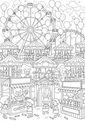 Obraz premium amusement park. coloring book